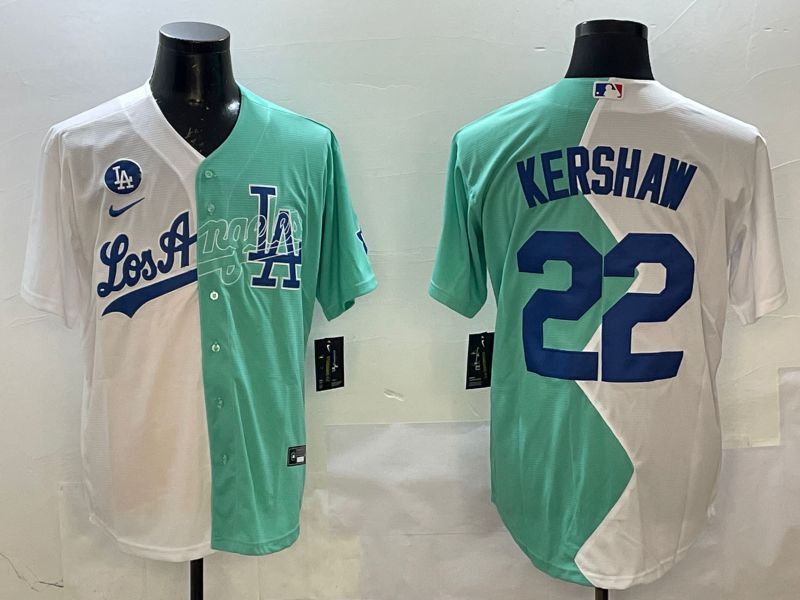 Men Los Angeles Dodgers 22 Kershaw Blue White Game 2025 Nike MLB Jersey style 6